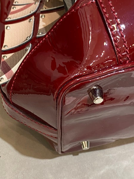 Burberry Dark Red Nova Check Warrior Bag