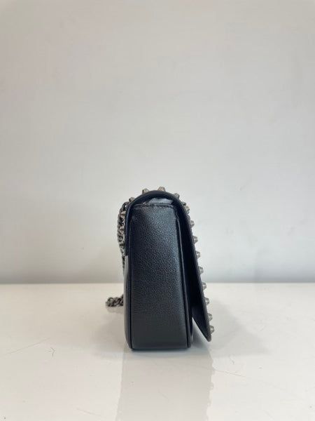 Prada Black Glace Studded Crossbody Bag