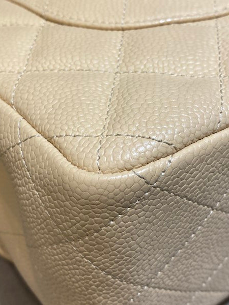 Chanel Beige Classic Double Flap Jumbo Bag