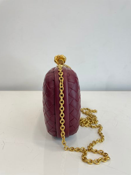 Bottega Veneta Red Chain Knot Clutch