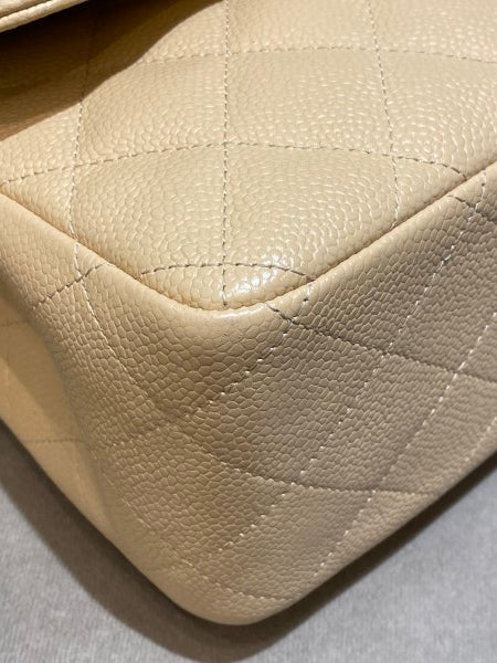 Chanel Beige Classic Double Flap Jumbo Bag