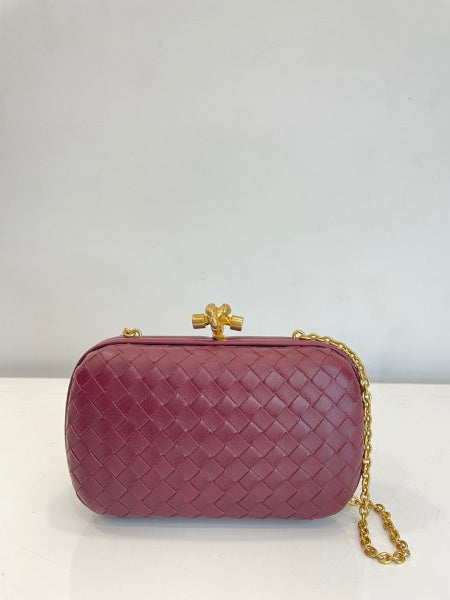 Bottega Veneta Red Chain Knot Clutch