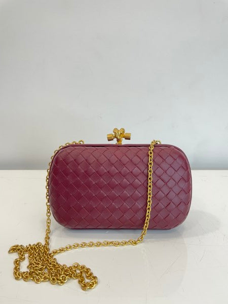 Bottega Veneta Red Chain Knot Clutch