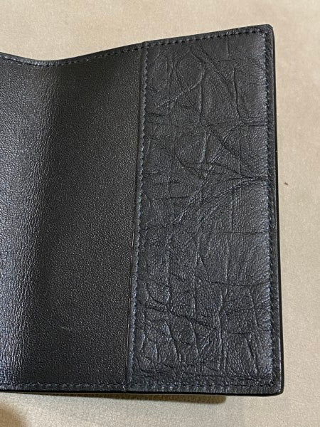 YSL Black Croc Embossed Bifold Wallet