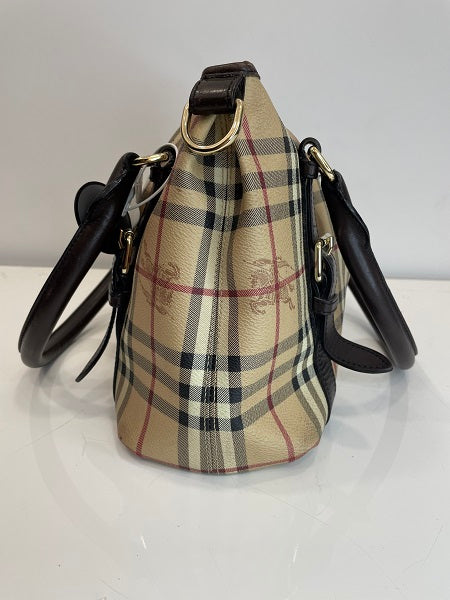 Burberry Brown Haymarket Check Small Northfield Tote Bag