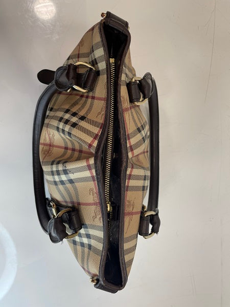 Burberry Brown Haymarket Check Small Northfield Tote Bag