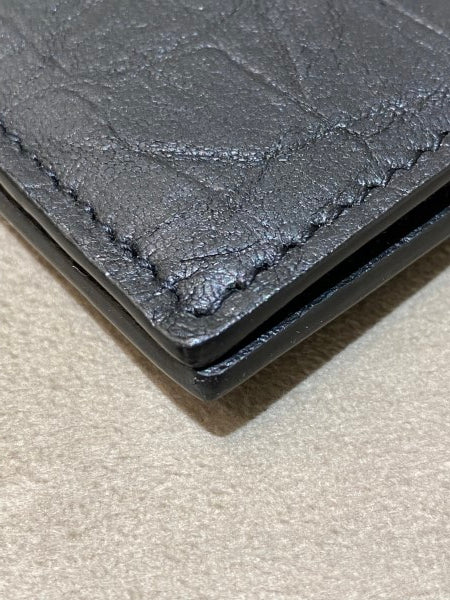 YSL Black Croc Embossed Bifold Wallet