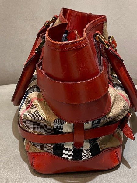 Burberry Red Bridle House Check Bag