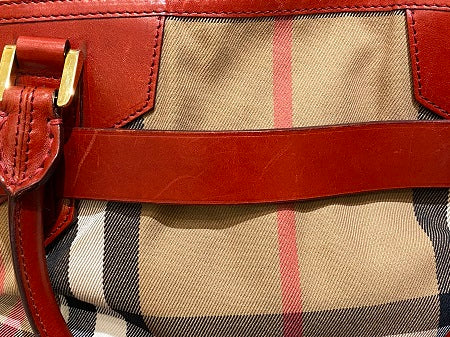 Burberry Red Bridle House Check Bag