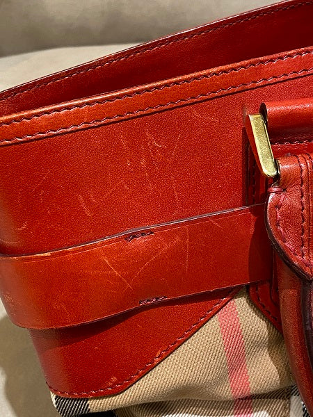 Burberry Red Bridle House Check Bag