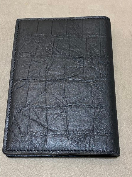 YSL Black Croc Embossed Bifold Wallet