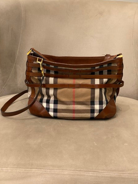 Burberry Brown Bridle House Check Gosford Bag