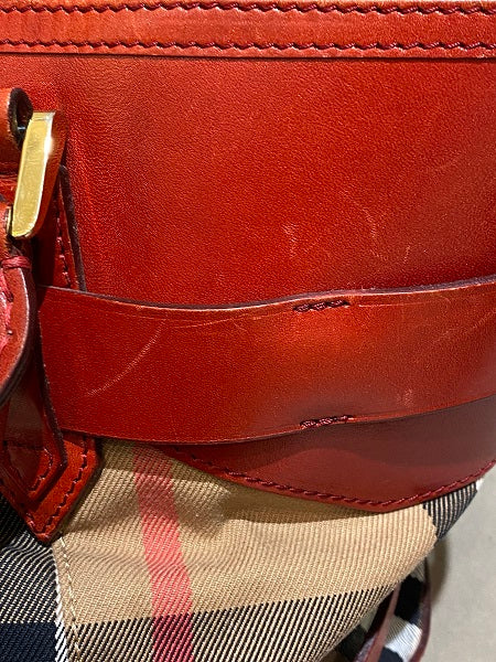 Burberry Red Bridle House Check Bag