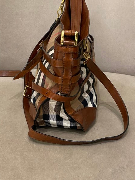 Burberry Brown Bridle House Check Gosford Bag