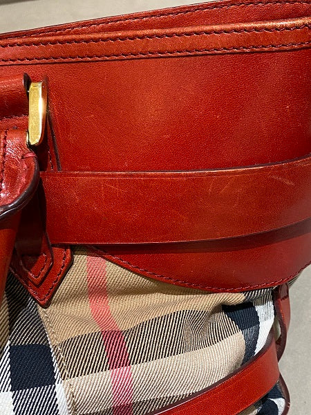 Burberry Red Bridle House Check Bag