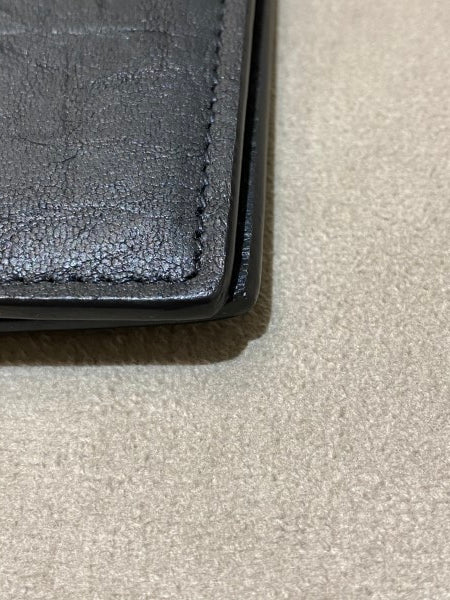 YSL Black Croc Embossed Bifold Wallet