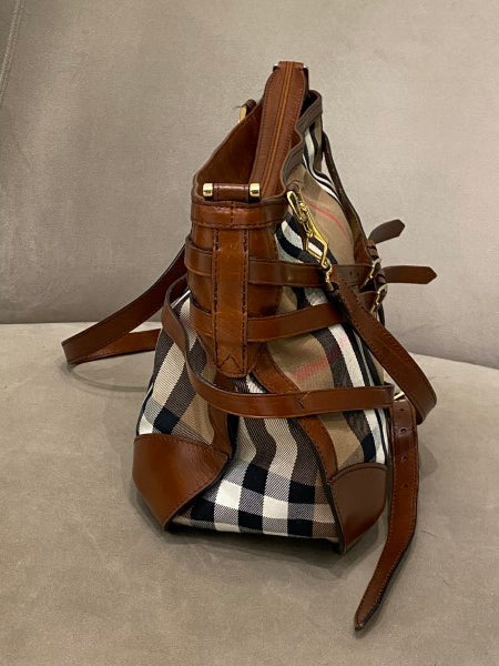 Burberry Brown Bridle House Check Gosford Bag