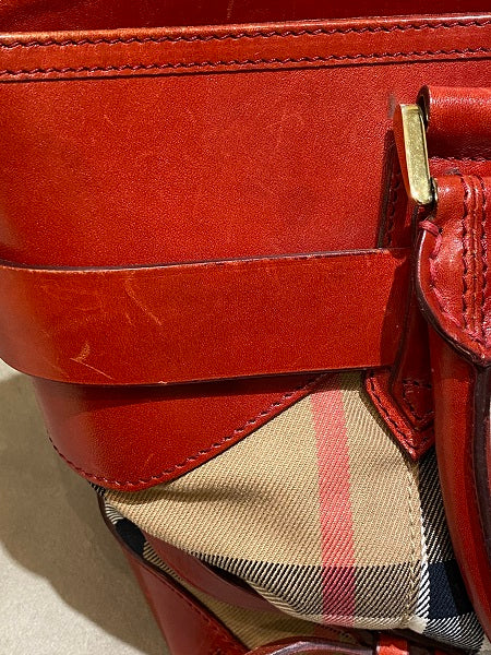 Burberry Red Bridle House Check Bag