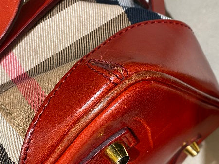 Burberry Red Bridle House Check Bag