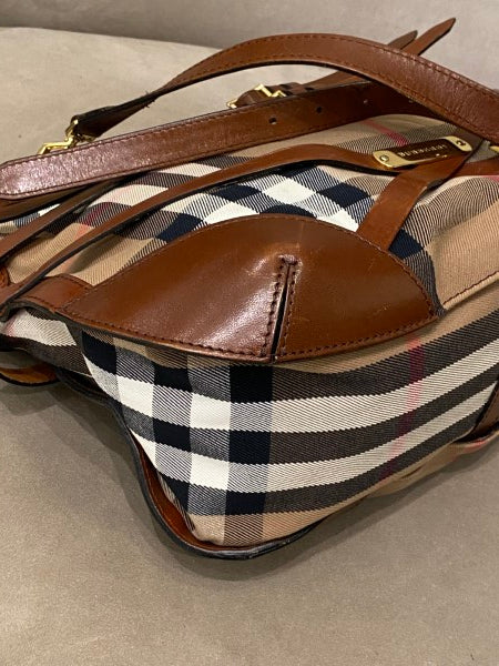 Burberry Brown Bridle House Check Gosford Bag