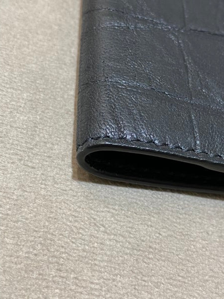 YSL Black Croc Embossed Bifold Wallet