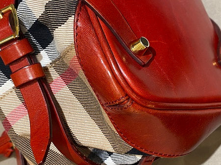 Burberry Red Bridle House Check Bag