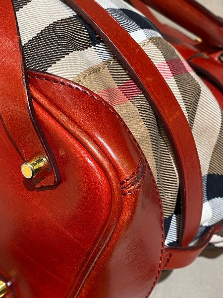 Burberry Red Bridle House Check Bag