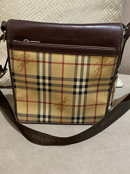 Burberry Brown Haymarket Crossbody Bag