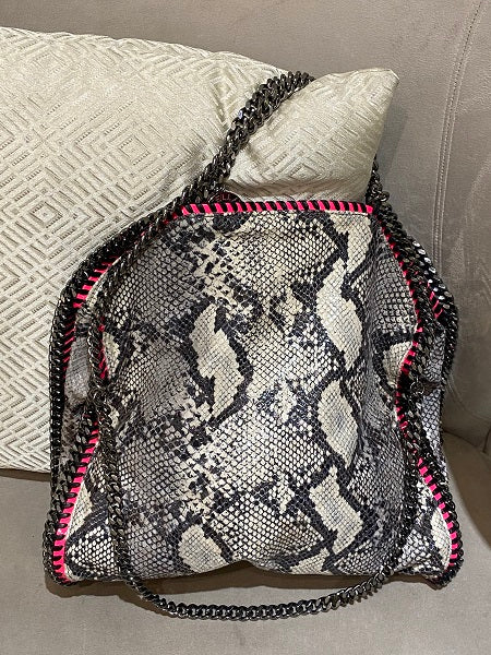 Stella Mccartney Tricolor Python Medium Bag