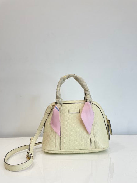 Gucci Cream Microguccissima Mini Dome Bag