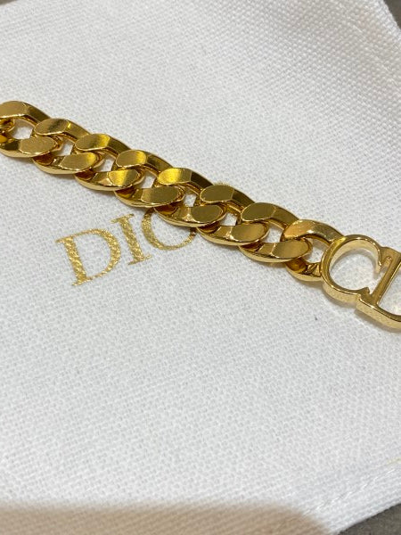 CHRISTIAN DIOR Brass CD Icon Chain Bracelet Gold 1345859 | FASHIONPHILE