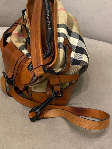 Burberry Brown Haymarket Front Pocket Bag