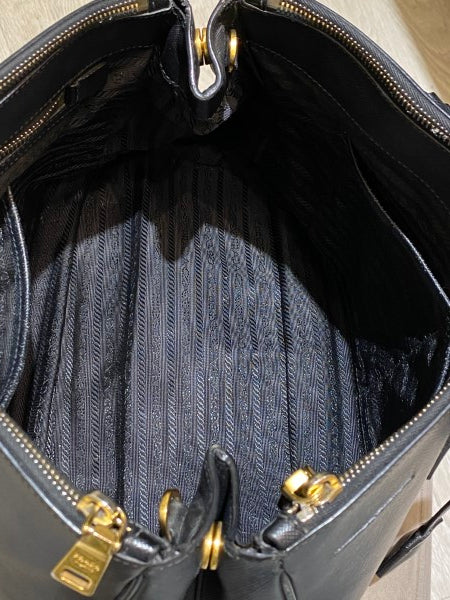 Prada Black Lux Galleria Medium Tote Bag