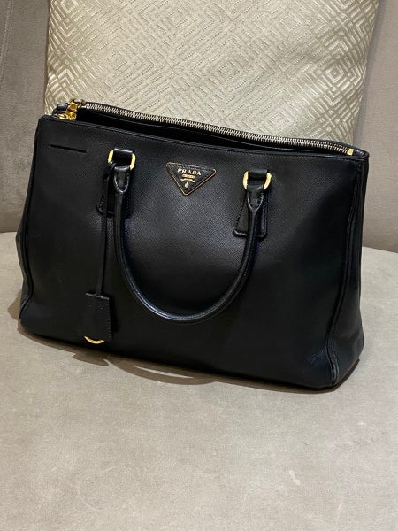 Prada Black Lux Galleria Medium Tote Bag