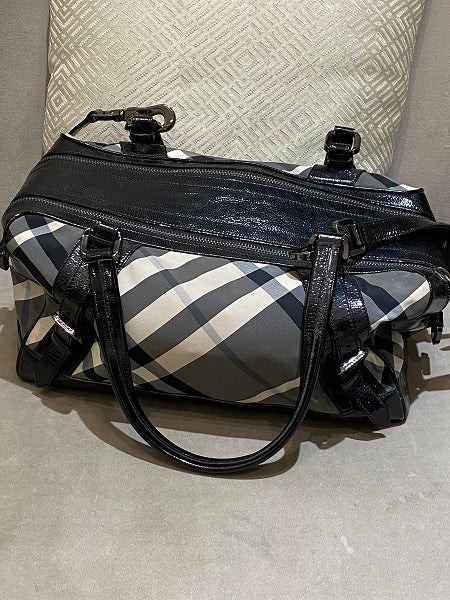 Burberry Bicolor Beat Check Satchel Bag