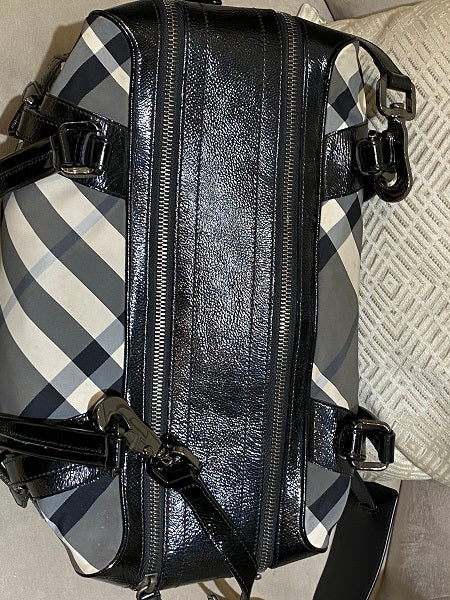 Burberry Bicolor Beat Check Satchel Bag