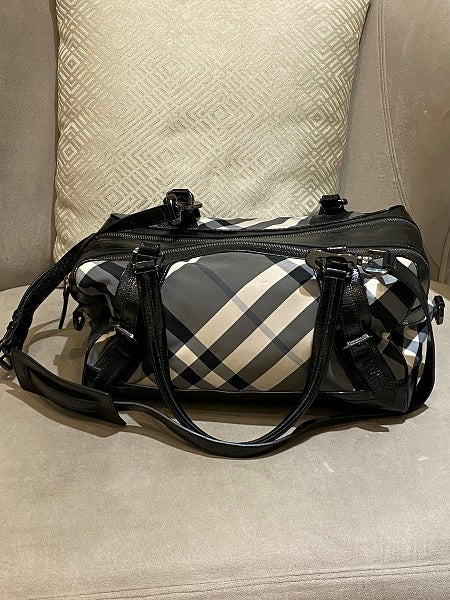 Burberry Bicolor Beat Check Satchel Bag