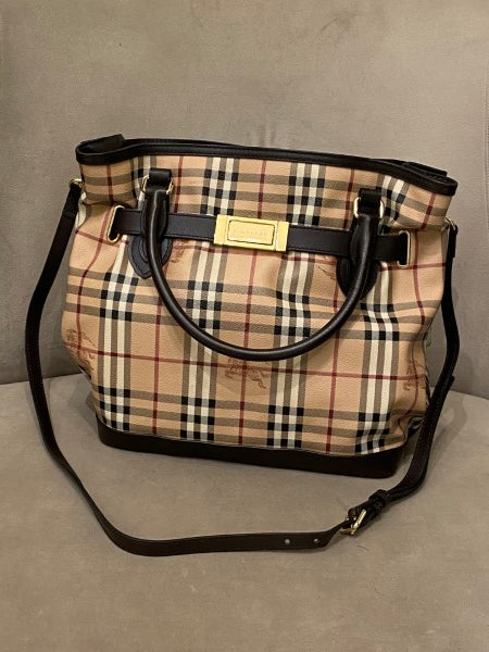 Burberry Brown Haymarket Check Golderton Bag