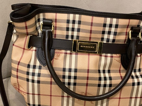 Burberry Brown Haymarket Check Golderton Bag