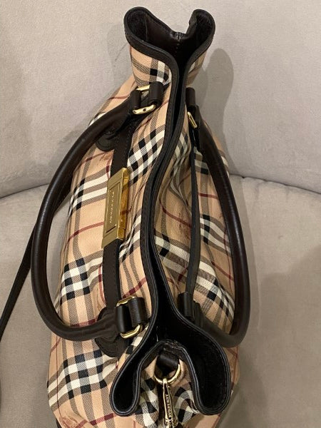 Burberry Brown Haymarket Check Golderton Bag