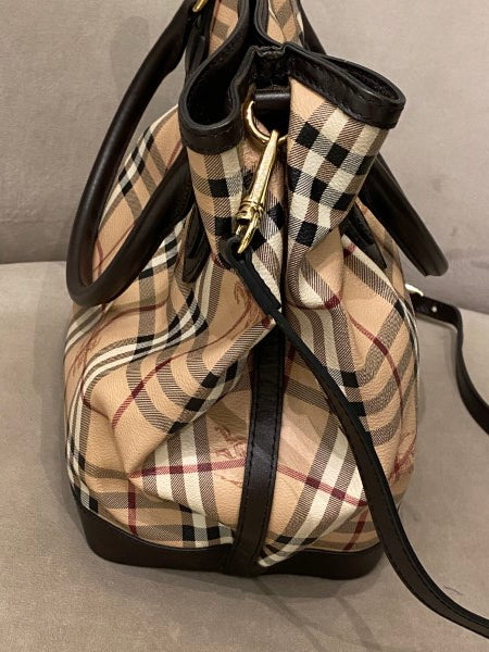 Burberry Brown Haymarket Check Golderton Bag