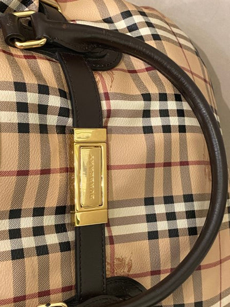 Burberry Brown Haymarket Check Golderton Bag