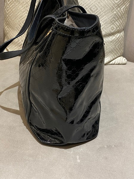 Gucci Black Vernis Microguccissima Bag