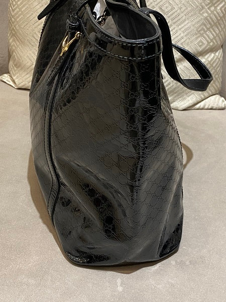 Gucci Black Vernis Microguccissima Bag