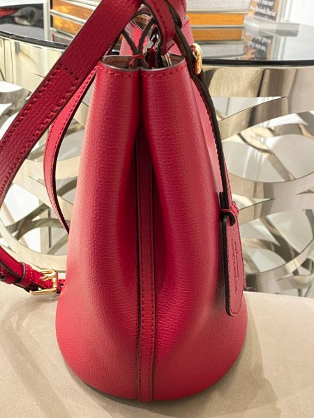 Burberry Red Lorne Poppy Bucket Small Bag