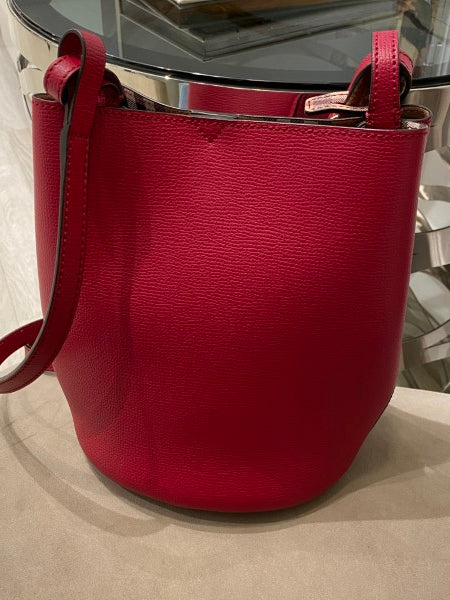 Burberry Red Lorne Poppy Bucket Small Bag