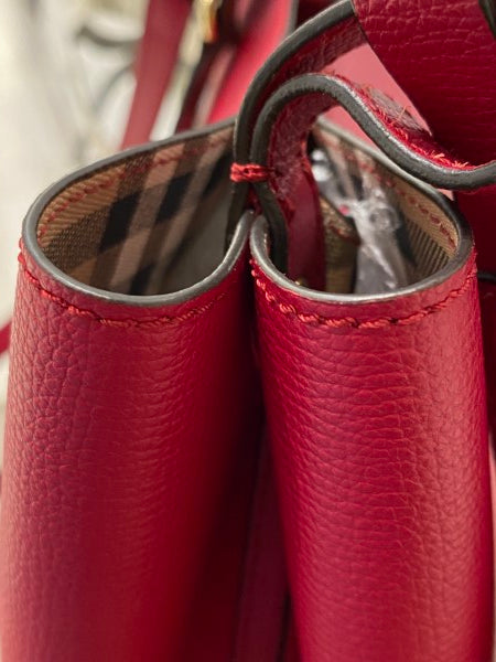 Burberry Red Lorne Poppy Bucket Small Bag