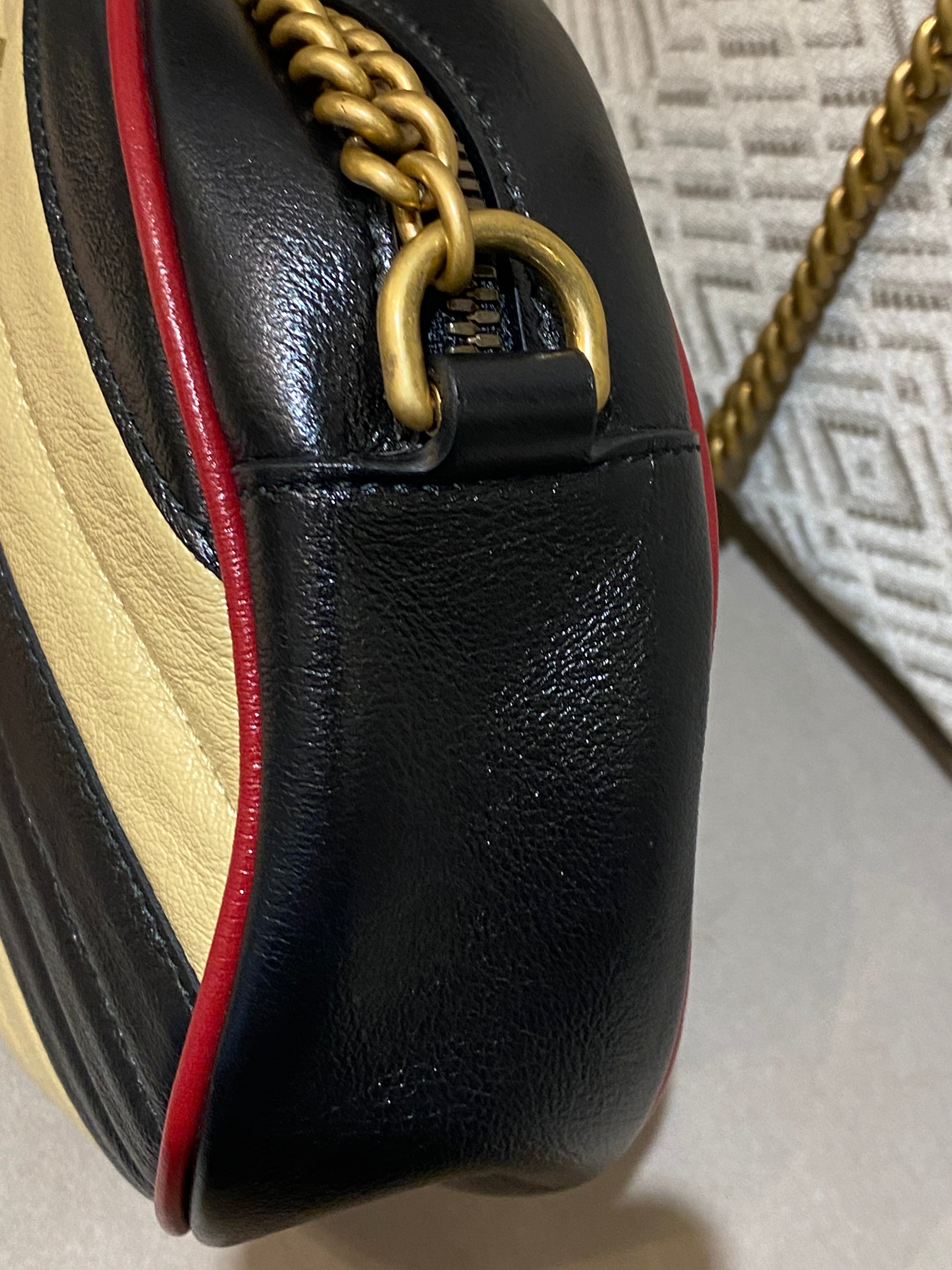 Gucci Bicolor GG Marmont Mini Round Bag