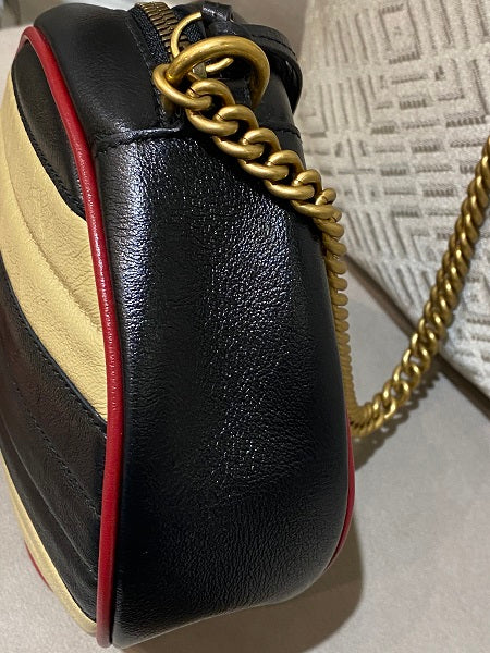 Gucci Bicolor GG Marmont Mini Round Bag