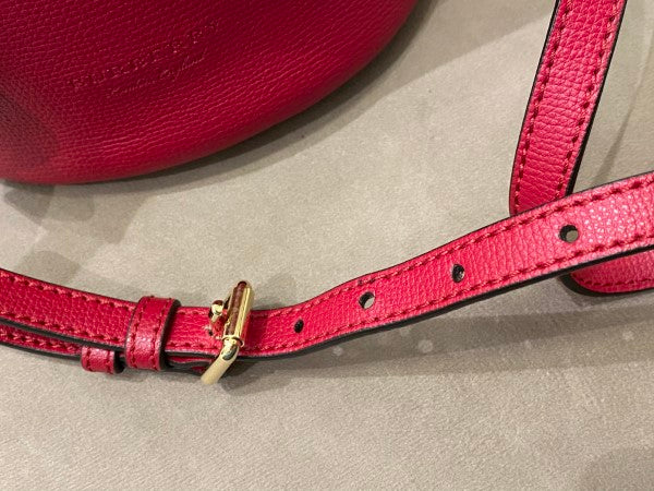 Burberry Red Lorne Poppy Bucket Small Bag